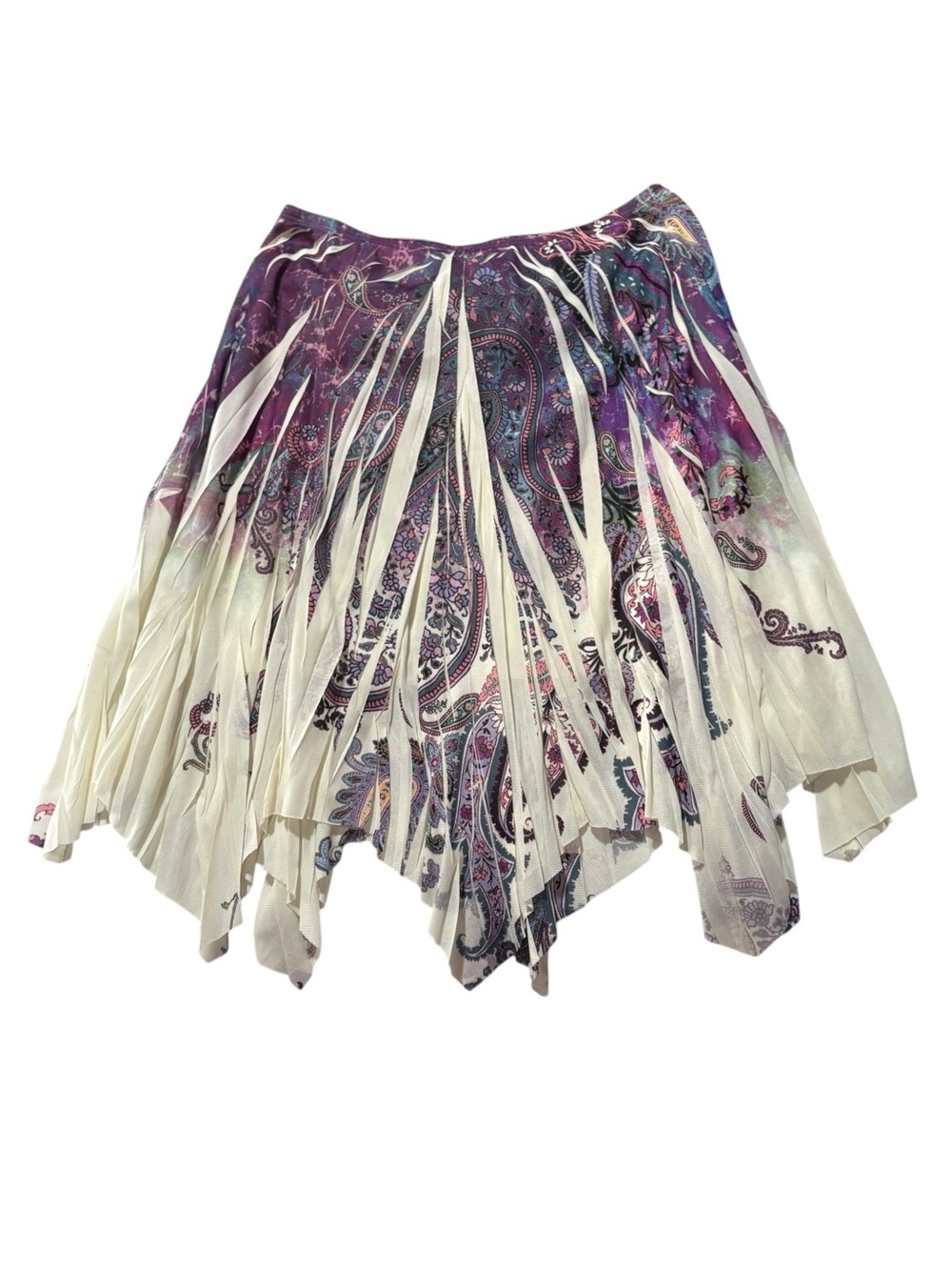 Moa moa medium y2k Asymmetrical Paisley fairy Skirt Purple cream vintage